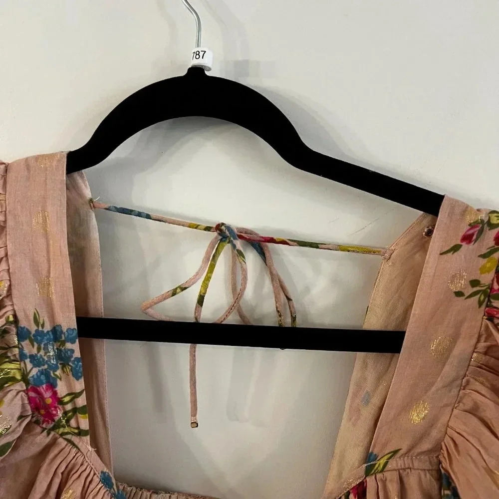 B18 Anthropologie Love the Label Rosette Babydoll Blouse Size Small - Picture 6 of 7